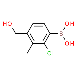 2-Chloro-4-hydroxymethyl-3-methylphenylboronic acid结构式