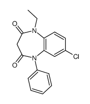 7-chloro-1-ethyl-5-phenyl-1,5-dihydro-benzo[b][1,4]diazepine-2,4-dione结构式