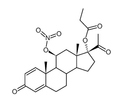 11beta,17-dihydroxypregna-1,4-diene-3,20-dione 11-nitrate 17-propionate Structure