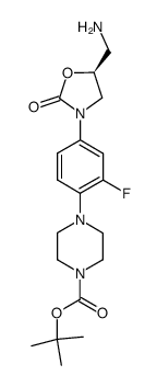 (S)-叔丁基-4-(4-(5-(氨甲基)-2-羰基恶唑烷酮-3-基)-2-氟苯基)哌嗪-1-羧酸结构式