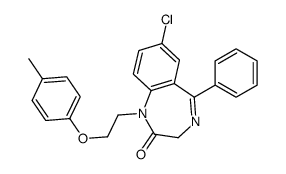 7-chloro-1-[2-(4-methylphenoxy)ethyl]-5-phenyl-3H-1,4-benzodiazepin-2-one结构式