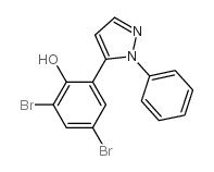 5-(3,5-DIBROMO-2-HYDROXYPHENYL)-1-PHENYLPYRAZOLE结构式