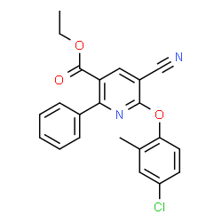 Ethyl 6-(4-chloro-2-methylphenoxy)-5-cyano-2-phenylnicotinate picture