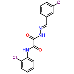 2-[2-(3-CHLOROBENZYLIDENE)HYDRAZINO]-N-(2-CHLOROPHENYL)-2-OXOACETAMIDE Structure