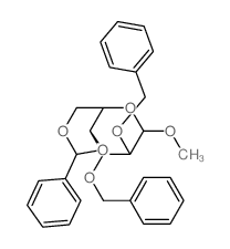 4-methoxy-9-phenyl-2,3-bis(phenylmethoxy)-5,8,10-trioxabicyclo[4.4.0]decane structure