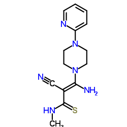 3-AMINO-2-CYANO-N-METHYL-3-[4-(2-PYRIDINYL)PIPERAZINO]-2-PROPENETHIOAMIDE结构式