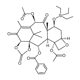 14β-羟基-13-氧基-7-O-(三乙基硅基)巴卡汀III 1,14-碳酸酯结构式