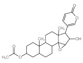 Bufa-20,22-dienolide, 3- (acetyloxy)-14,15-epoxy-16-hydroxy-, (3.beta.,5.beta.,15.beta.,16.beta.)- Structure