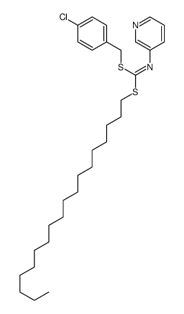 1-[(4-chlorophenyl)methylsulfanyl]-1-octadecylsulfanyl-N-pyridin-3-ylmethanimine Structure