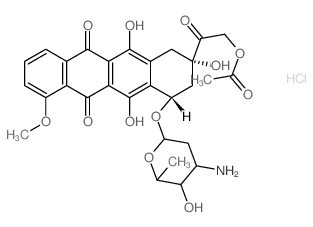 [2-[4-(4-amino-5-hydroxy-6-methyl-oxan-2-yl)oxy-2,5,12-trihydroxy-7-methoxy-6,11-dioxo-3,4-dihydro-1H-tetracen-2-yl]-2-oxo-ethyl] acetate结构式