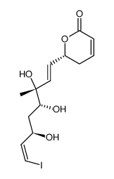 (6R,1'E,3'R,4'R,6'R,7'Z)-6-(8'-iodo-3'-methyl-3',4',6-trihydroxy-1',7'-octadienyl)-5,6-dihydro-2H-pyran-2-one结构式