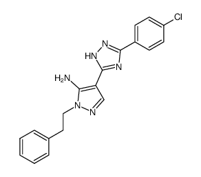 5-amino-1-(2-phenylethyl)-4-[3-(4-chlorophenyl)-1,2,4-triazolo-5-yl]pyrazole结构式