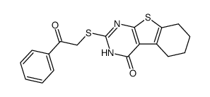 2-(2-oxo-2-phenyl-ethylsulfanyl)-5,6,7,8-tetrahydro-3H-benzo[4,5]thieno[2,3-d]pyrimidin-4-one结构式