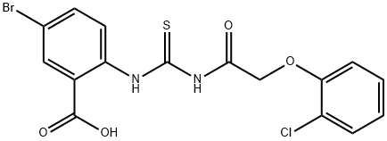 5-bromo-2-[[[[(2-chlorophenoxy)acetyl]amino]thioxomethyl]amino]-benzoic acid结构式
