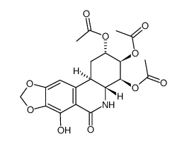 acetic acid (2S,3R,4S,4aR,11bR)-2,4-diacetoxy-7-hydroxy-6-oxo-1,2,3,4,4a,5,6,11b-octahydro-[1,3]dioxolo[4,5-j]phenanthridin-3-yl ester结构式