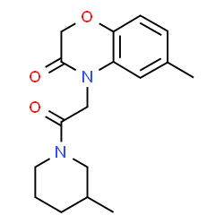 Piperidine, 1-[(2,3-dihydro-6-methyl-3-oxo-4H-1,4-benzoxazin-4-yl)acetyl]-3-methyl- (9CI)结构式
