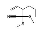 3-ethenyl-2,2-bis(methylsulfanyl)hexanenitrile结构式