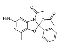 2-acetoxy-3-acetyl-7-methyl-2-phenyl-2,3-dihydro-oxazolo[4,5-d]pyrimidin-5-ylamine结构式