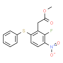 METHYL 2-(6-FLUORO-3-NITRO-2-(PHENYLTHIO)PHENYL)ACETATE structure