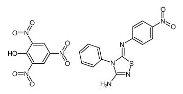 3-amino-5-(4-nitro-anilino)-4-phenyl-[1,2,4]thiadiazolium, picrate结构式