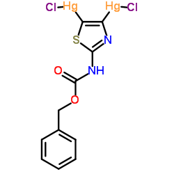 [2-benzyloxycarbonylamino-4-(chloromercurio)thiazol-5-yl]-chloro-mercury结构式