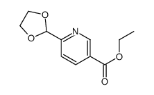 ethyl 6-(1,3-dioxolan-2-yl)pyridine-3-carboxylate结构式