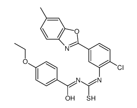 N-[[2-chloro-5-(6-methyl-1,3-benzoxazol-2-yl)phenyl]carbamothioyl]-4-ethoxybenzamide结构式