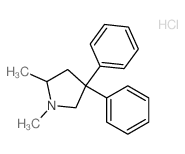 Pyrrolidine,1,2-dimethyl-4,4-diphenyl-, hydrochloride (1:1) structure