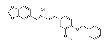 N-(1,3-benzodioxol-5-yl)-3-[3-methoxy-4-[(2-methylphenyl)methoxy]phenyl]prop-2-enamide结构式