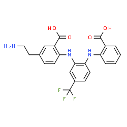 Benzoic acid,5-(2-aminoethyl)-2-[[2-[(2-carboxyphenyl)amino]-5-(trifluoromethyl)phenyl]amino]- Structure