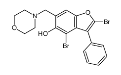 2,4-dibromo-6-(morpholin-4-ylmethyl)-3-phenyl-1-benzofuran-5-ol Structure