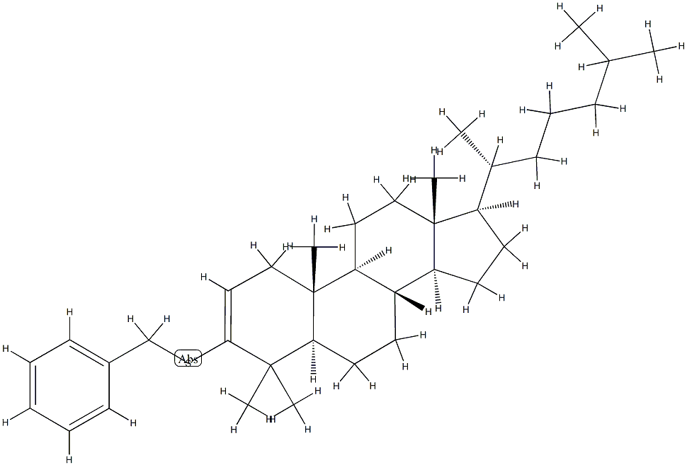 4,4-Dimethyl-3-[(phenylmethyl)thio]-5α-cholest-2-ene structure