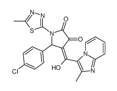 5-(4-chlorophenyl)-4-[hydroxy-(2-methylimidazo[1,2-a]pyridin-3-yl)methylidene]-1-(5-methyl-1,3,4-thiadiazol-2-yl)pyrrolidine-2,3-dione结构式
