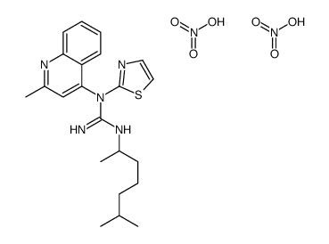 Guanidine, 1-(1,5-dimethylhexyl)-2-(2-methyl-4-quinolyl)-3-(2-thiazoly l)-, dinitrate structure