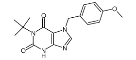 1-tert-butyl-3,7-dihydro-7-[(4-methoxyphenyl)methyl]-1H-purine-2,6-dione结构式