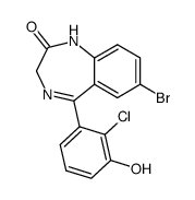 7-bromo-5-(2-chloro-3-hydroxyphenyl)-1,3-dihydro-2H-benzo[e][1,4]diazepin-2-one结构式