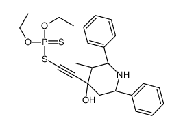 (2S,3R,4S,6R)-4-(2-diethoxyphosphinothioylsulfanylethynyl)-3-methyl-2,6-diphenylpiperidin-4-ol结构式