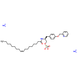 (S)-phosphoric acid Mono-{2-octadec-9-enoylamino-3-[4-(pyridin-2-ylmethoxy)-phenyl]-propyl} ester (amMonium salt) structure