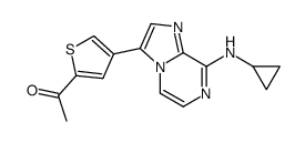 1-[4-(8-Cyclopropylamino-imidazo[1,2-a]pyrazin-3-yl)-thiophen-2-yl]-ethanone结构式