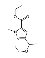 ethyl 5-(1-ethoxyethyl)-2-methylpyrazole-3-carboxylate结构式