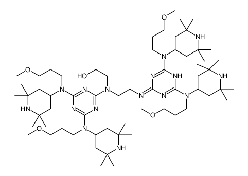 2-[[4,6-bis[3-methoxypropyl-(2,2,6,6-tetramethylpiperidin-4-yl)amino]-1,3,5-triazin-2-yl]-[2-[[4,6-bis[3-methoxypropyl-(2,2,6,6-tetramethylpiperidin-4-yl)amino]-1,3,5-triazin-2-yl]amino]ethyl]amino]ethanol结构式