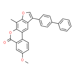 3-methoxy-7-methyl-10-(4-phenylphenyl)-[1]benzofuro[6,5-c]isochromen-5-one结构式