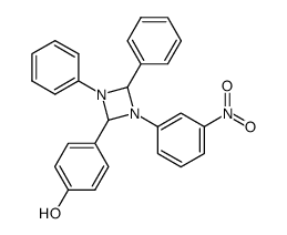 4-[1-(3-nitro-phenyl)-3,4-diphenyl-[1,3]diazetidin-2-yl]-phenol结构式