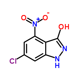 6-Chloro-4-nitro-1,2-dihydro-3H-indazol-3-one结构式