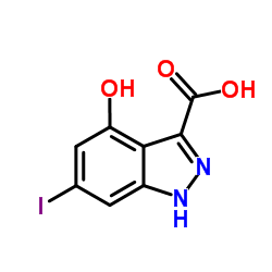 4-Hydroxy-6-iodo-1H-indazole-3-carboxylic acid结构式