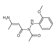 N-acetyl-3-amino-N'-(2-methoxyphenyl)but-2-enehydrazide结构式