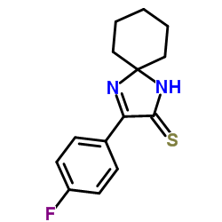 3-(4-Fluorophenyl)-1,4-diazaspiro-[4.5]dec-3-ene-2-thione structure