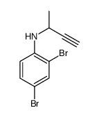 2,4-dibromo-N-but-3-yn-2-ylaniline结构式