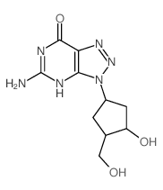 3-amino-9-[3-hydroxy-4-(hydroxymethyl)cyclopentyl]-2,4,7,8,9-pentazabicyclo[4.3.0]nona-1,3,6-trien-5-one结构式