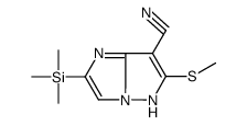 6-methylsulfanyl-2-trimethylsilyl-5H-imidazo[1,2-b]pyrazole-7-carbonitrile Structure